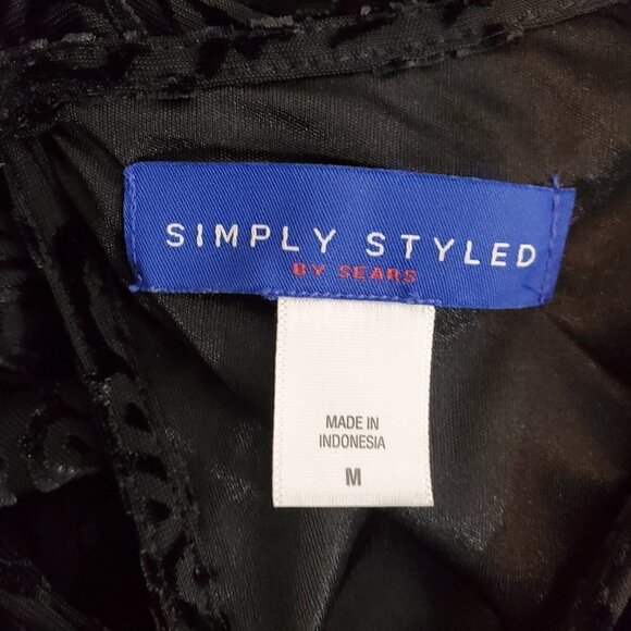 Simply Styled Women's Slip Lined Floral Print Black Dress - Size Medium - Picture 16 of 16